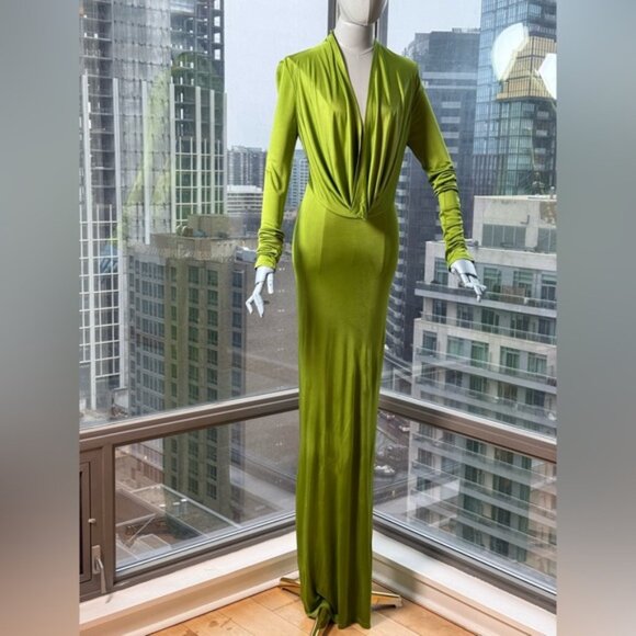 🆕 RAT & BOA 🧿 NWOT Octavia Long Sleeve Column Maxi Dress, Green - Sz M US 6 - Picture 4 of 16